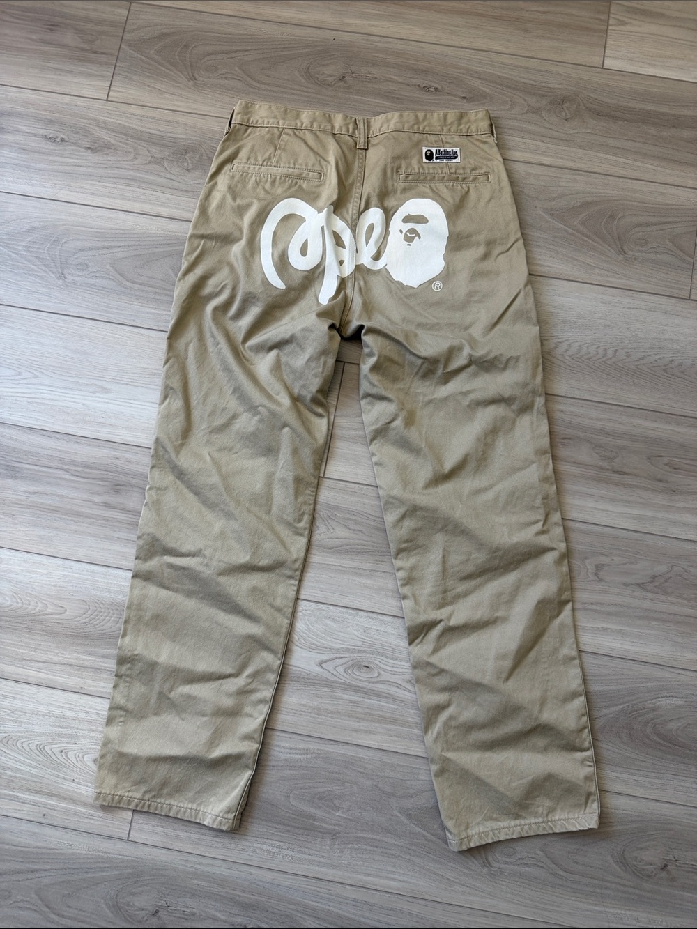 A Bathing Ape Tan Logo Chino Pants